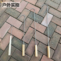 木手柄冰钓搭钩自制不锈钢勾鱼器锚鱼控鱼冰钓海钓钩子小搭钩头