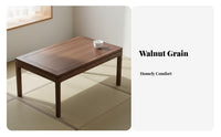 Japanese Design Floor Desk Space-Efficient Size Low Table Space-Saving Vintage Design for Apartment Dwellers, Bay Alcove