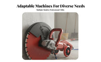 Handheld Wall Cutter High Power 7200W Wall Groove Cutting Machine Overload Protection Concrete Cutting Saw for Electricians, Demolition Work, Roadwork