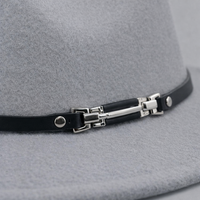 Fedora Hat for Men and Women with Wide Brim and Belt Buckle Detail, Wool Felt Jazz for Autumn Winter Wear, Adjustable Sizing Classic Round Crown