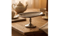 Stainless Steel Oval Serving Tray with Pedestal Mirror-Finish Pedestal Serving Tray Compact Stand Easy to Clean for Hosts, Home Entertaining