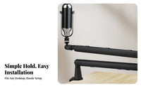 Low Profile Vocal Pickup Stand Arm 360° Rotation Adjustable Overhead Stand Arm Built-in Cable Management Multi-Function Device Mount