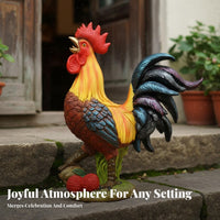 Detailed Craftsmanship Cock Statue Lifelike Design Cock Garden Decor Vibrant Colors for Gardeners, Collectors, Patio, Kitchen