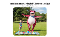 Full Body Inflatable Frog Costume Funny Look Frog Character Suit Cute Look Performance Wear Twin Fan for Entertainers, Party-&moveers, Halloween, Street Performances, Festivals, Promotional Events