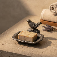 Soap Dish with Tray Cast Iron Soaps Holder Slotted Soap Dish for Washroom
