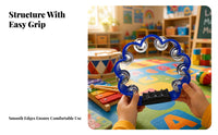 Crisp Percussive Sound Double Row Jingle Tambourine Easy to Play Double Row Tambourine Ergonomic Handle Flower Shaped Hand Bell Polished Edges for Children, Toddlers, Beginners, KTV, Party, Performance, Classroom