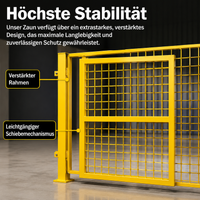 Premium Puppy Playpen, Yellow Dog Fence with Door, Reinforced Free-Run Enclosure for Indoor & Outdoor, 2-Piece