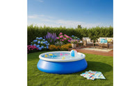 Thickened Material Inflatable Swimming Pool Installation-Effortless Top Loop Inflatable Pool 3-Layer Mesh PVC Outdoor Recreation Puncture-Resistant for Children, Adults, Garden