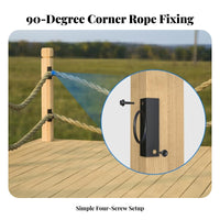 4 Pieces 90 Degree Rope Support Rust Resistant Corner Rope Brackets Finish Drop Loop Brackets for Dock, Garden, Stairs