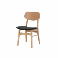 Padded Seat Upholstered Wood Frame Chair Modern Minimalist Design Upholstered Wooden Chair Japanese aesthetic Seating Furniture Ergonomic spine supportrest for Interior Decorators, Homeowners, Families, Dining Room, Home Office, Kitchen, Restaurant