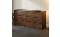 6-Drawer Dresser Handleless 6 Drawer Dresser Floor-Standing Storage Cabinet with Drawers for Bedroom, Living Room, Apartment
