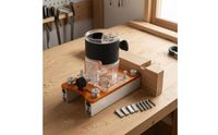 2-in-1 Slotting Guide Bracket Border Positioning Router Slotting Guide Adjustable Clamping Router Bracket Orange