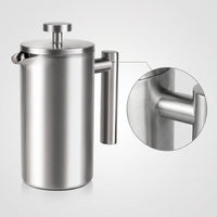 Sediment-Sediment-Removing French Press Rust-Resistant French Press with Mesh Filter Reusable Coffee and Tea Maker Smooth for Camping