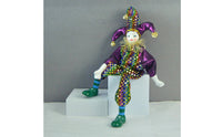 Dangling Leg Clown Doll Detailed Costume Ceramic Clown Doll Hand-Painted Face