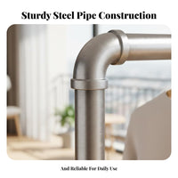 Steel Pipe Dehumidifying Rack Construction Industrial Pipe Clothes Rack Rust-Resistant Heavy Duty Clothes Stand for Balcony, Bedroom, Retail Display
