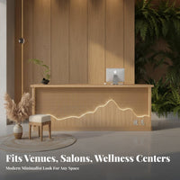 Minimalist Aesthetic Cashier Counter Fully Assembled Wooden Welcome Desk LED Reception Desk for Hotel Managers, Receptionists, Lobby, Office