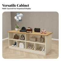 Versatile Center Island Display Table Simple Design Shoe and Bag Display Stand Stable Structure Shop Furniture Strong Load-Bearing for Boutique Owners, Retailers, Retail Managers, Temporary Shops, Gift Shop, Tradeshows