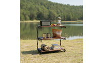 3 layer Camping Shelf Lightweight Desk Organizer Storage Rack Quick Setup Furniture for , Patio