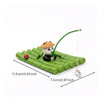 Floating Panda Raft Ornament Water Scenery Bamboo Raft Decoration