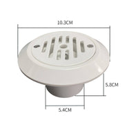 White Pool Inlet Outlet Fitting ABS Plastic Swimming Pool Inlet Fitting Low-Height Replacement Part Slotted Grille