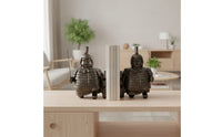 Terracotta Protector Bookends Metal-Like Bookends with Rectangular Base Vintage Bookend Pair for Collectors, Bookshelf, Office, Study Room