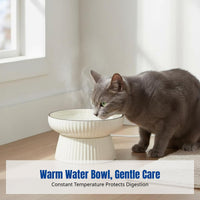 Ceramic Heated Pet Water Bowl, Constant Temperature Feeder, Neck Protection