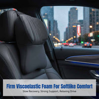 Car Neck Support Pillow, Viscoelastic Foam Headrest, Universal Seat Pad for Luxury Vehicles Mercedes Volkswagen, 5D Ergonomic