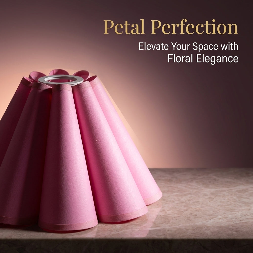 Table Lamp Lampshade with Flower Petal Shape Design for Girls Bedroom, Cloth for Ceiling Light or Bedside Soft Textile Shade