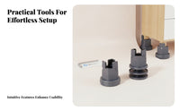4 Pieces Clamp Style Adjustable Leg Riser Leveling Furniture Leg Riser Rotatable Ribbed