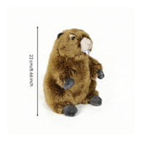 Sitting Groundhog Stuffed Animal Huggable Toy Adorable for Bedside Decor