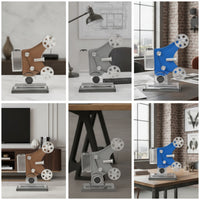 Film Display Device Model Retro Vintage Display Device Model Silver-Toned Desktop Decoration for Collectors, TV Cabinet, Bookshelf