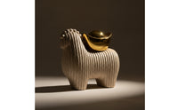 Horse Statue with Ingot Tabletop Horse Figurine Decorative Sculpture for Entryway