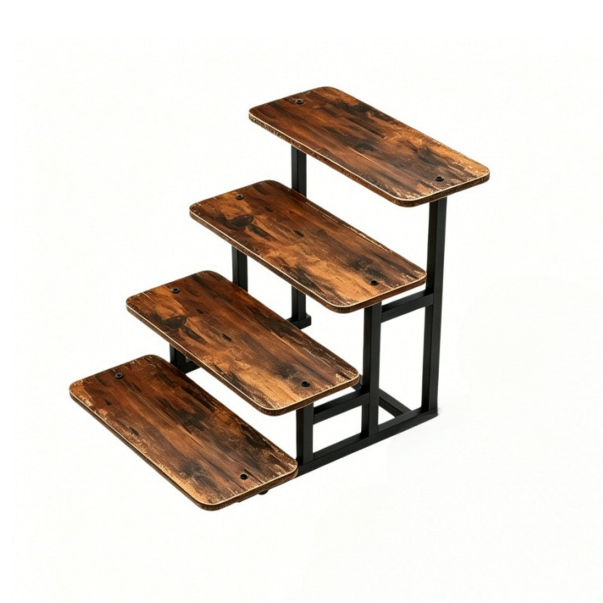 4 Tier Display Stand Rustic Cupcake Stand with Wooden Shelves Space Saving Wood Display Riser for Party Hosts, Weddings