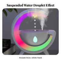 Silent Operation Water Drop Backflow Humidifier Easy-to-Clean Reservoir Anti-Levitation Humidifier Automatic Shut-Deactivated for Bedroom
