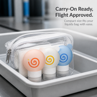 Donut Silicone Travel Dispenser Bottle Set for Lotions and Cosmetics