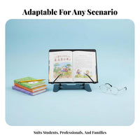 Foldable Adjustable Desktop Bookrest Multi-Functional Adjustable literature Easel With leaf Holders Book Stand Handscomplimentary for Office Workers, Professionals, Bedroom, Library, Kitchen, teleconference Calls