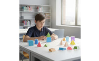 24 Pieces Geometry Teaching Model Kit Brightly Colored Geometric Shapes with Storage Box Educational Geometry Manipulatives for Tutors, Classroom