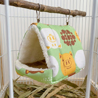 Winter Bird Hammock and Bird Warmer, Fleece Parrot Nest for Small Parakeets, Removable Bedding Nest with Two Entries and Hanging Clips
