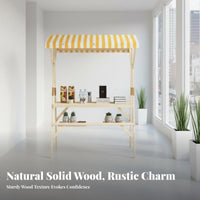 Easy Assembly Solid Wood Display Cart Sturdy Triangular Frame Design Foldable Wooden Vendor Stand High Load Capacity Foldable Market Stall for Small Business Owners, Artisan S, Caterers, Night Markets, Street Fairs, Temporary Shops, Backyard Parties