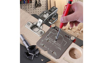 Accurate Positioning Euro Hinge Installation Tool Adjustable Border Distance 35mm Hinge Drilling Jig Aluminum Alloy Easy To Use for Woodworkers, DIY Enthusiasts, Furniture Making, Workshop