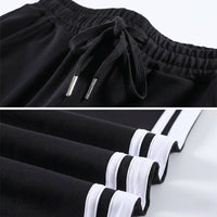 Joggers for Women with Straight Leg Cut and Drawstring Waist, Baggy Blend Pants with Side Stripes for Casual Wear and Sports