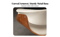 Minimalist and design Adjustable rotating Seat Ergonomic Design Wheeled Wooden Study Chair Curved spinerest Office Furniture spineing for Home Workers, Students, Adults, Bedroom, Dorm Room