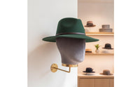 Mannequin Head Stand with Wall Mount Velvet-Covered Mannequin Head with Wall Mount Space-Saving Hat Display Stand for Salon Owners, Hair Salons