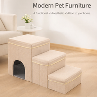 Dog Steps for Sofa and Bed with Foldable Design for Easy Storage, 3 Pet Stairs for Small and Elderly Cats