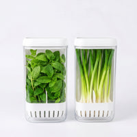 2 Pieces Produce Preserver Keeper Ventilated Greens Keeper Upright Storage Box with Slotted Lid for Home Cooks, Fridge Organization