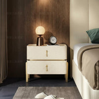 Light Luxury design Bedside Nightstand Modern Minimalist Design Single-Drawer End Table Sturdy Construction Bedroom Furniture Rounded Corners for homeowners, Apartment Dwellers, Students, Home, Dorm Room, Entryway, Office