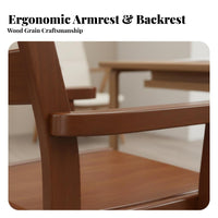 With Armrests Slatted Back Rotating Armchair Ergonomic Backrest Desk Chair Sturdy Base Swivel Seat Stable Load-Bearing for Home Workers, Executives, Teenagers, Study Room, Library, Bedroom