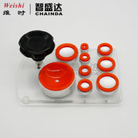 Universal Watch Case Opener with 9 Rubber Suction Cups and Wooden Handle