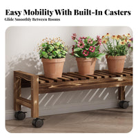 With casters Rolling Tiered Planter Rack Indoor & outsidedoor Use Plant Stand Floor-Standing potted Pot Shelf Weather-Resistant for Homeowners, Apartment Dwellers, Home Decorators, Balcony, Patio, Living Room, Corner Space