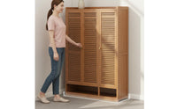 Large Capacity Multi-Layer Shoe Rack with Doors Adjustable Shelves Shoe Storage Cabinet Dust-Proof for Hallway